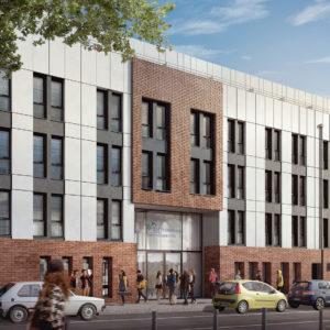Groupe Cardinal -Dauphine Housing - BBC Architectes -Saint Ouen sur Seine - Perspective Asylum Groupe Cardinal - Université Paris Dauphine - Dauphine Housing - Saint Ouen sur Seine