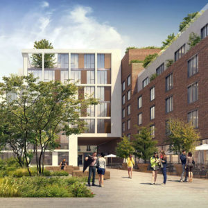 Groupe Cardinal - MOB HOUSE by Starck - vue porche - BBC Architectes - Perspective Asylum Groupe Cardinal - MOB HOUSE by Starck