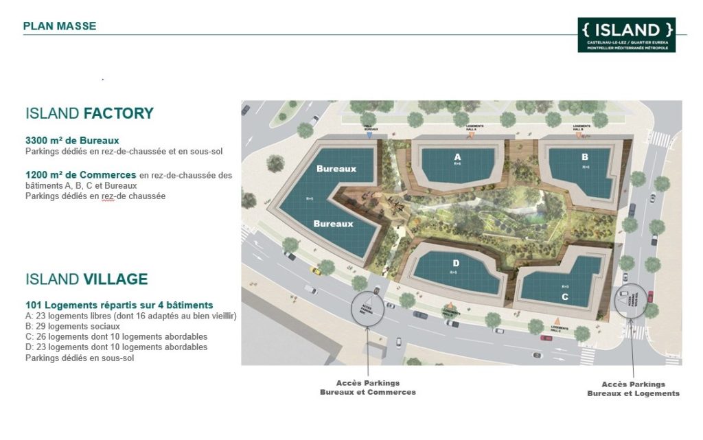 Groupe Cardinal - The Island - Jakob+MacFarlane et Portal Teissier Architecture plan masse