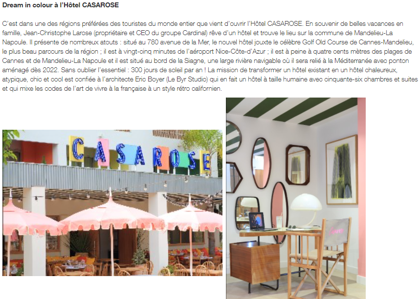 Groupe Cardinal - Article Casarose - attitude-luxe.com