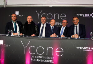 Groupe Cardinal - Inauguration Ycone - Jean-Christophe Larose, Gerard Collomb, Jean Nouvel
