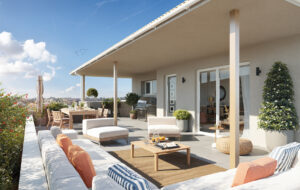 Vue d'architecte de la résidence MurMûre à Saint-Bonnet-de-Mure, architecture durable par Cardinal Promotion