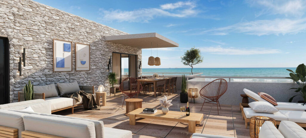 Vida Lydia Barcares - terrasse lagune - Cardinal Promotion Immobilier - photo @Bolenor